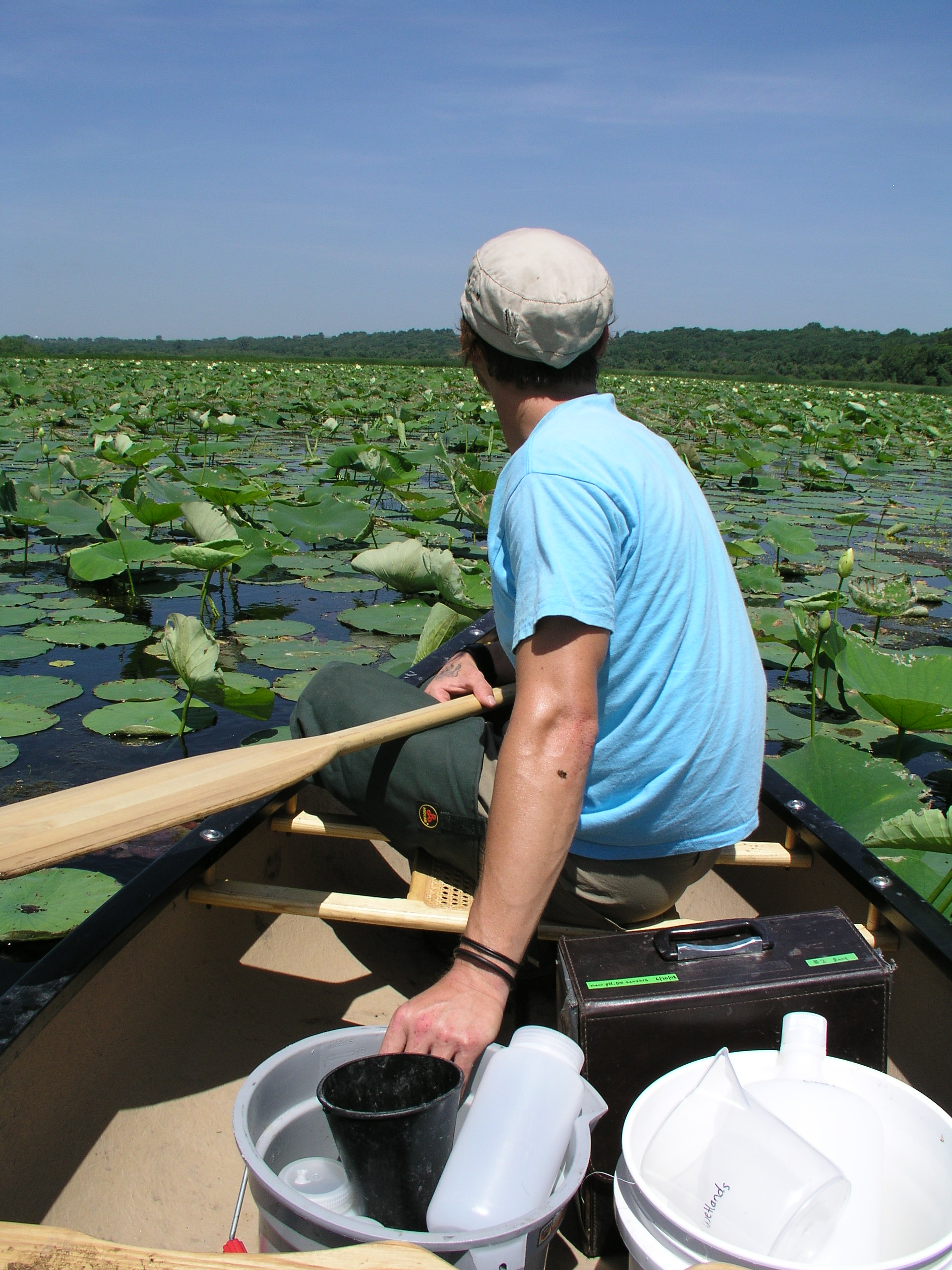 Jason Koontz in a canoe on Cooley Lake in 2008.
