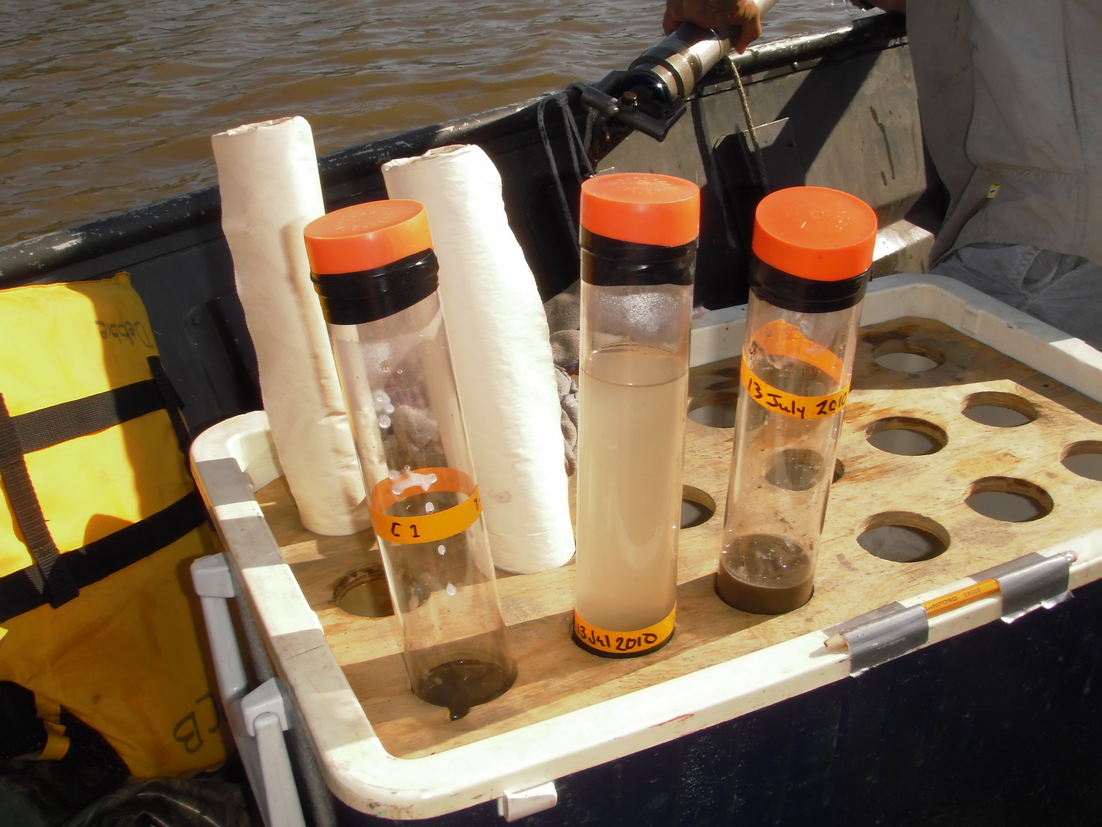 Soil cores collected from Atchison Lake, July 2010
