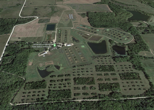 Aerial view of Field Station research plots